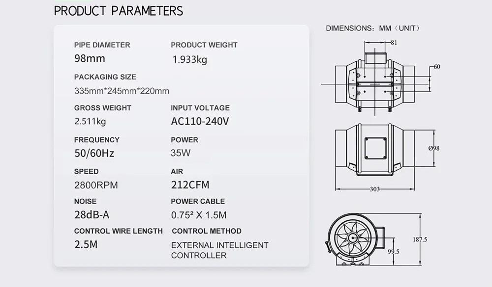 4 Inch Smart Inline Duct Fan w - Carbon Filter Inline review and price